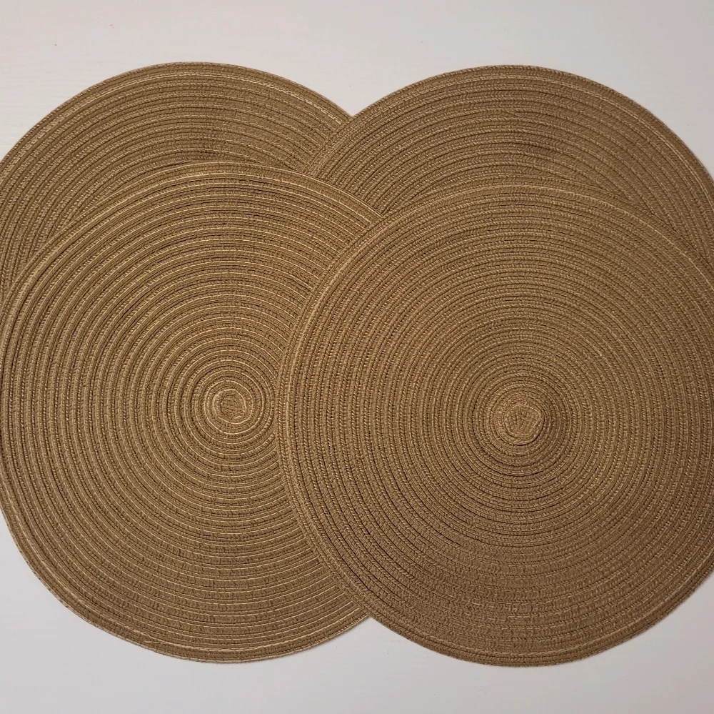 Set Of 4 Round Woven Braided Placemats 15